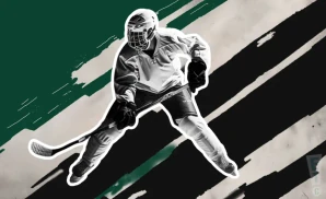 a picture of a cedar rapids roughriders ice hockey player on the field